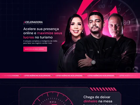 Design de referência do template Aceleradora de Turismo