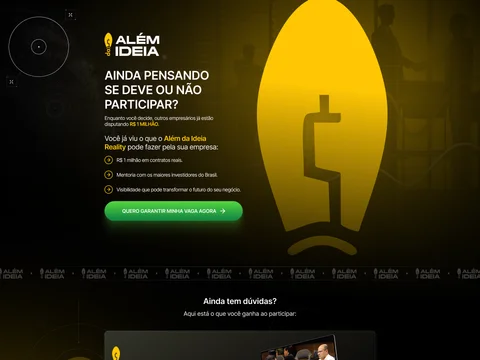 Design de referência do template Além da Ideia — Convite