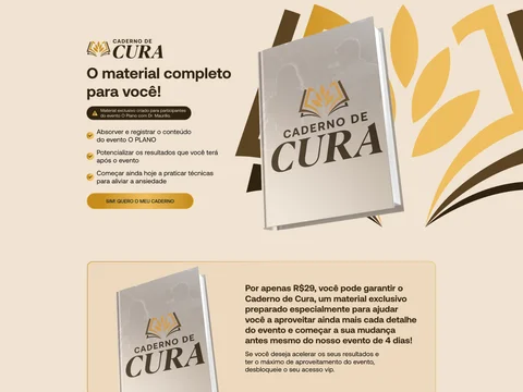 Design de referência do template Caderno de Cura