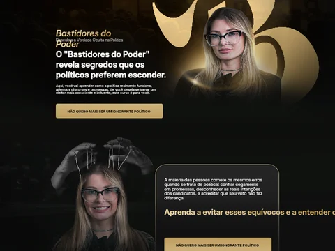Design de referência do template Bastidores do Poder