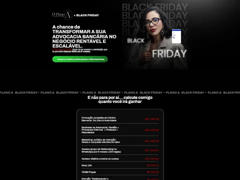 Design de referência do template Advocacia Bancária — Formação