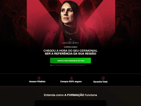 Design de referência do template Cerimonialista — Formação